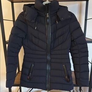 Mackage  Patsy Hooded Stretch Down Jacket Navy/ Black